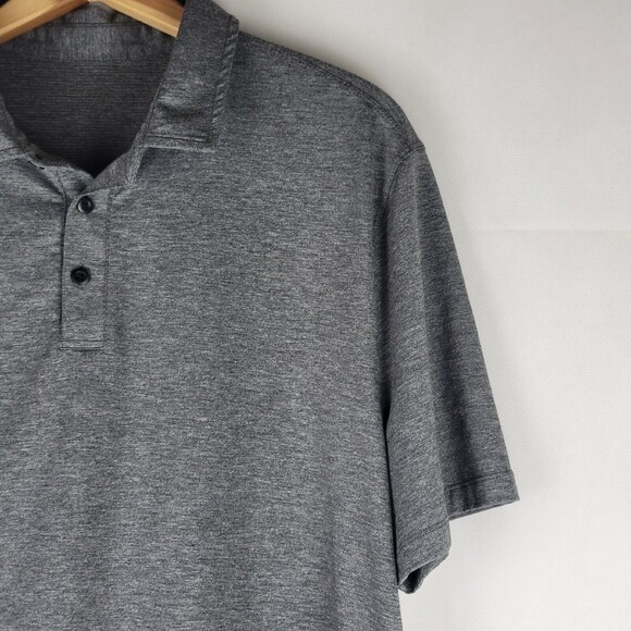 Lululemon Polo Shirt Mens Small Gray Pima Cotton Stretch Golf Casual Office - Picture 8 of 10